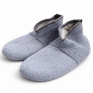 Bombas Gripper Slipper Socks Size L Unisex Blue Knit Non-Slip House Slippers